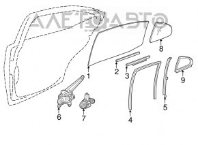Lexus IS 14-20 rear right triangle door glass