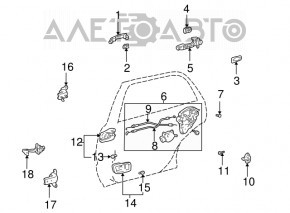 Rear left door lock for Toyota Highlander 2007
