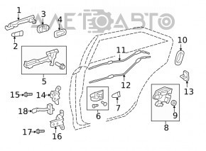Door handle outer rear right Toyota Camry v50 12-14 usa