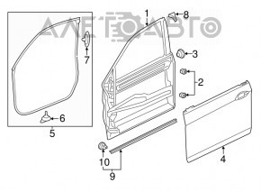Front left door seal Honda Accord 13-17
