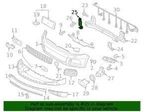 Front Bumper Reinforcement Bracket Central VW Touareg 11-14