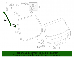 Trunk lid position sensor right VW Touareg 11-17