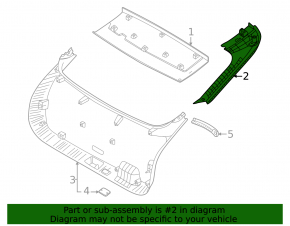Kia EV6 22-24 right trunk door trim, black