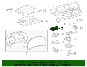 Lexus NX300 NX300h 18-21 Front Panel Button Block with BSM and Trunk Opening Button