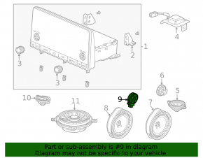 Honda Accord 23-BOSE Left Front Pillar Tweeter