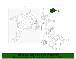 Fuel filler flap Audi Q5 8R 09-17