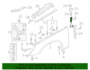 Rear right wing bracket Audi A4 B9 17-25