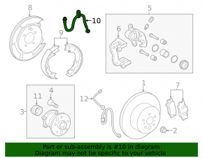 Rear left brake hose Toyota Avalon 13-18