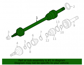 Drive axle shaft rear right Porsche Panamera 10-16