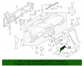 Left dashboard trim for light control for Ford Fusion mk5 17-20 black
