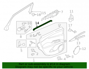 Glass seal rear right inner door Lincoln Nautilus 19-23