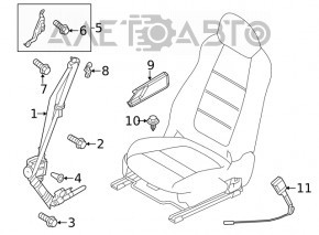 Passenger seat belt Mazda 6 18-21 black