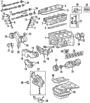 Bare cylinder block Lexus RX300 98-03 3.0 1MZ-FE
