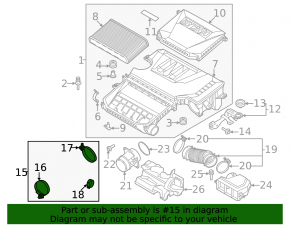 Air duct for intake Kia Niro 23- HEV, PHEV with resonator