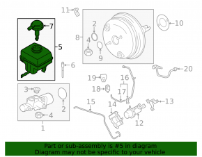 BMW X5 F15 16-18 plug-in brake master cylinder reservoir with lid