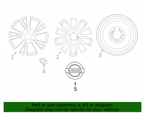 Center cap for Nissan Rogue 14-20 54/50mm disk black