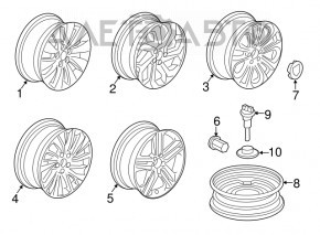 Wheel disk R19 114.3 Honda Accord 13-17 type 2, curb