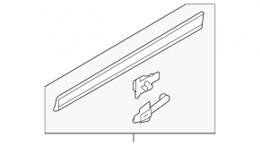 Lower front left door trim for Audi Q7 4L 10-15 with chrome molding