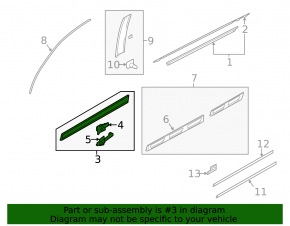Door trim lower front left Audi Q7 4L 10-15