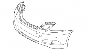 Bare front bumper for Lexus GS350 GS450h 08-11 without parking sensors and headlight washers