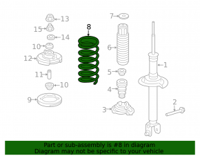 Honda Accord 13-17 right rear spring, stiffness 2, yellow, white