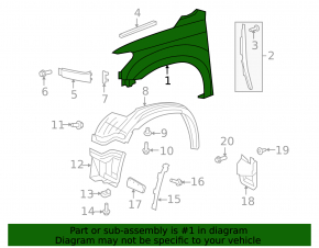 Front left wing Toyota Sequoia 08-16