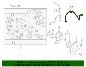 Front right brake hose Hyundai Accent 18-23