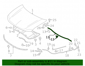 Mitsubishi Outlander 14-22 rear hood seal