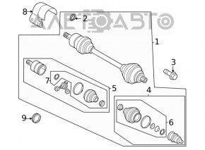 Front left axle shaft for VW Golf 15-1.8T