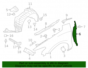 Wing seal door-wing left Nissan Maxima A36 16-23