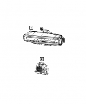 Right fog light for Jeep Grand Cherokee WL 21-25 LED, long