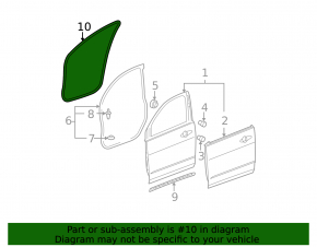 Door Seal Front Right Acura MDX 07-13