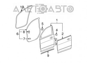Door Seal Front Right Acura MDX 07-13