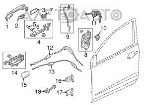 Front right door limiter Honda CRV 12-16