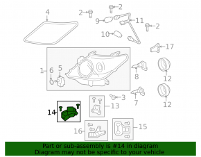 Right headlight lower mount for Lexus LX570 08-11 pre-rest, left