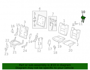 Rear seat 2nd row Acura MDX 07-09 leather black