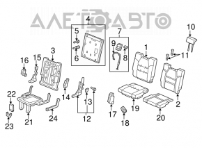 Rear seat 2nd row Acura MDX 07-09 leather black