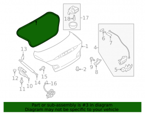 Infiniti G25 G35 G37 4d 06-15 trunk lid seal