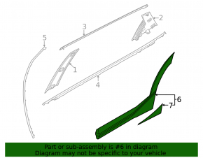 Lower rear right door trim for Kia EV6 22-24 GT, GT-Line