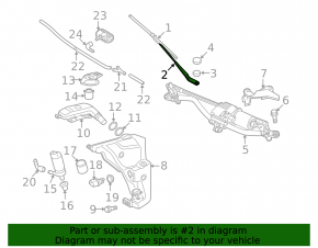 Right windshield wiper arm for Audi Q5 8R 09-17