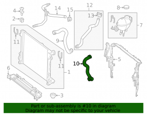 Lower radiator cooling pipe Mercedes W212 11-13 3.0d, return