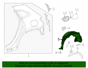 Rear left fender liner for Mercedes H247 GLA 20-26 with mudguard