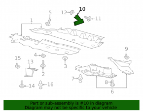 Mudguard threshold rear left Lincoln Nautilus 19-23