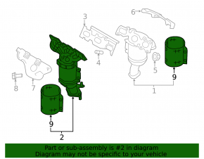 Front exhaust manifold with catalytic converter Ford Explorer 16-19 3.7 stud cut
