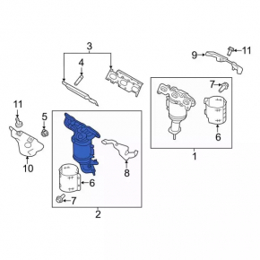 Front exhaust manifold with catalytic converter Ford Explorer 16-19 3.7 stud cut