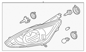 Headlight front right bare Ford C-max MK2 17-18 rest