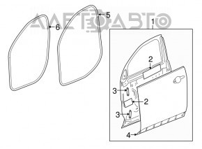 Door bare front right Chevrolet Equinox 10-17
