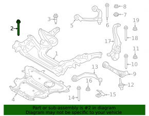 Front subframe mounting bolt 4pcs BMW 5 G30 17-23 95mm