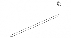 Door molding lower front left Volvo V90 17-22 usa black