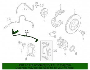 Front right brake pad wear sensor Mini Cooper 25-26